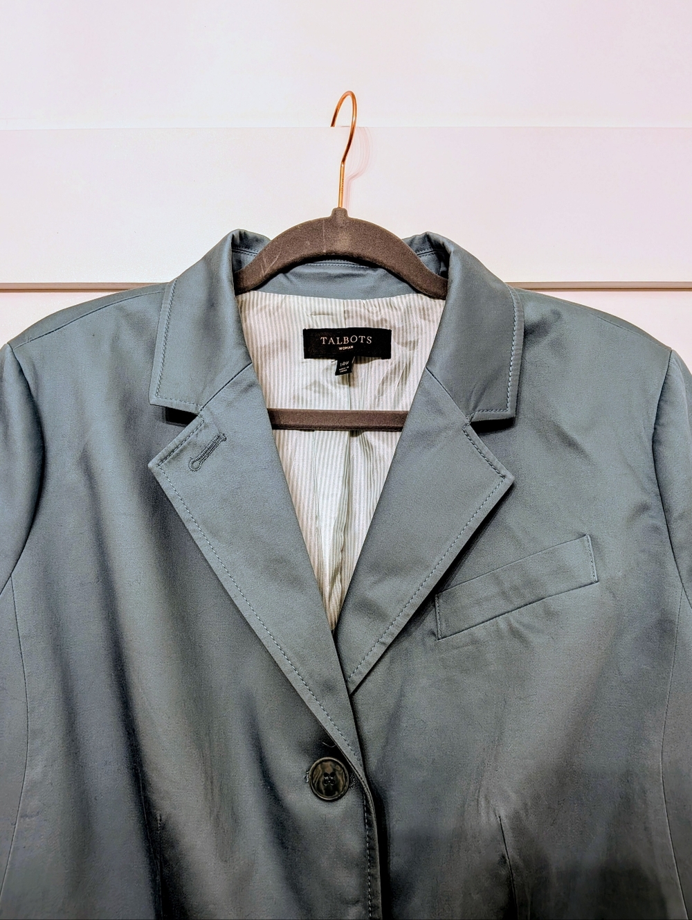 Talbots Dusty Blue Single-Button Blazer